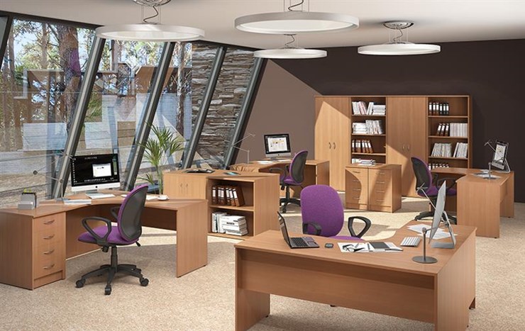 Набор мебели в офис IMAGO три стола, 2 шкафа, стеллаж, тумба в Махачкале - изображение 2